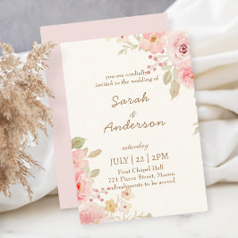 Floral Wedding Invitation Template Wedding Tack Kort