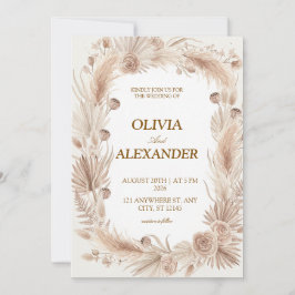 Floral Wedding Invitations Boho Is Natural Inbjudningar