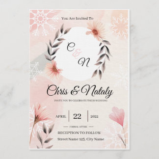 Floral Wedding Invitations Inbjudningar