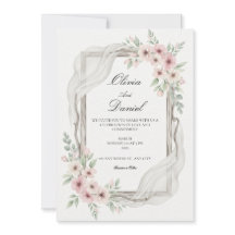 Floral Wedding Invitations Soft pink