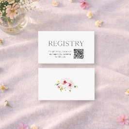 Floral Wedding Registry Insert with QR Code Tilläggskort