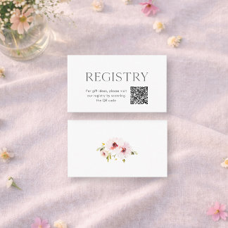 Floral Wedding Registry Insert with QR Code Tilläggskort