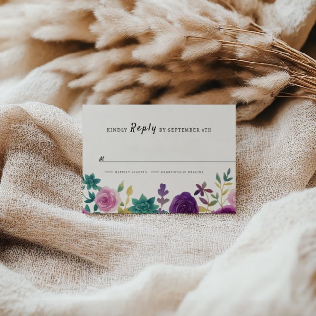 FLORAL wedding RSVP Spara Datumet (Skapare uppladdad)