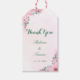 Floral Wedding Thank you tags favor tags editable Presentetikett