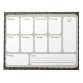 Floral Weekly Planner Notepad | Organize Your Week Anteckningsblock