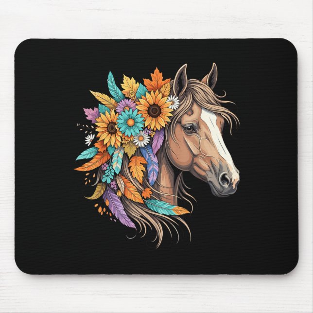 Floral Wild Horse Country Horse Riding Women Girls Musmatta (Framsidan)