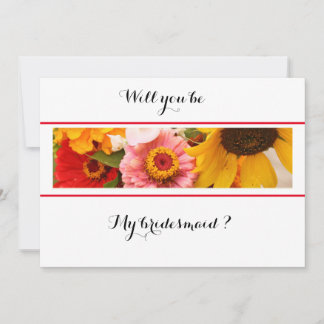 Floral Will You be My Bridesmaid Card Spara Datumet