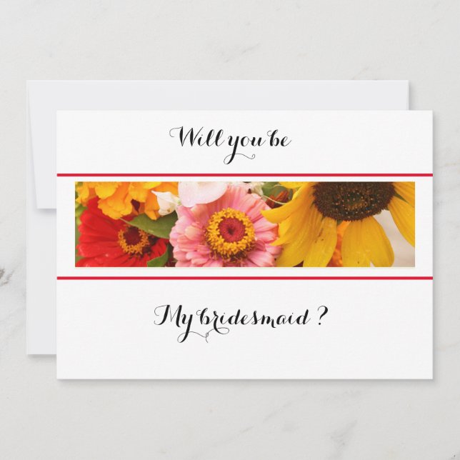 Floral Will You be My Bridesmaid Card Spara Datumet (Framsida)