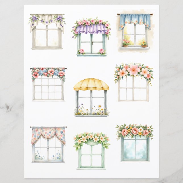 Floral Window Cutout Scrapbook Paper (Framsida)