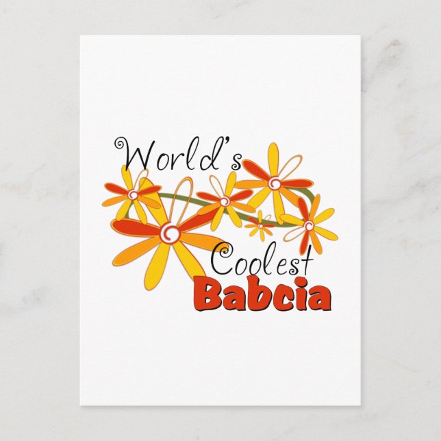 Floral Worlds Coolaste Babcia Vykort (Framsida)