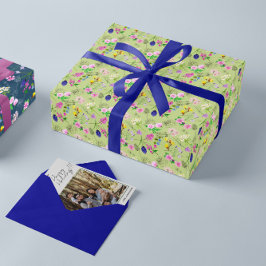 Floral Wrapping paper green for her Presentpapper