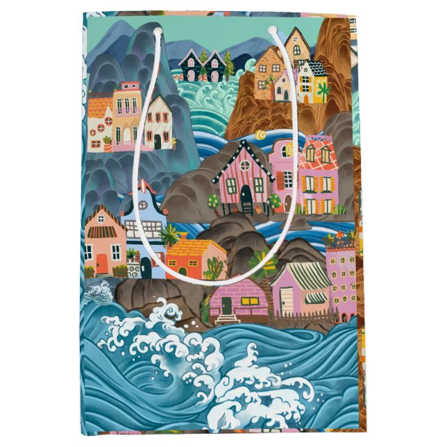 Floral Wrapping Paper Medium Gift Bag (Framsidan)