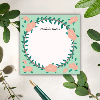 Floral Wreath – Botanical Greenhouse Sticky Notes Post-it Block