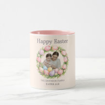 Floral Wreath & Family Photo Personalized Easter 