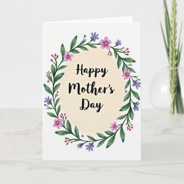 Floral Wreath Honor Message Card Kort (Framsida)