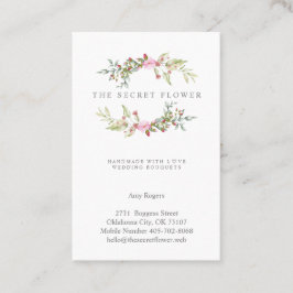 Floral Wreath in Pink Visitkort