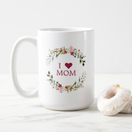 Floral Wreath in Red & Pink with for Mom Kaffemugg