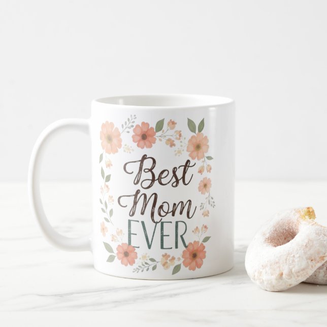 Floral Wreath Quote Mug | Ceramic Coffee Mug Kaffemugg (Med munk)