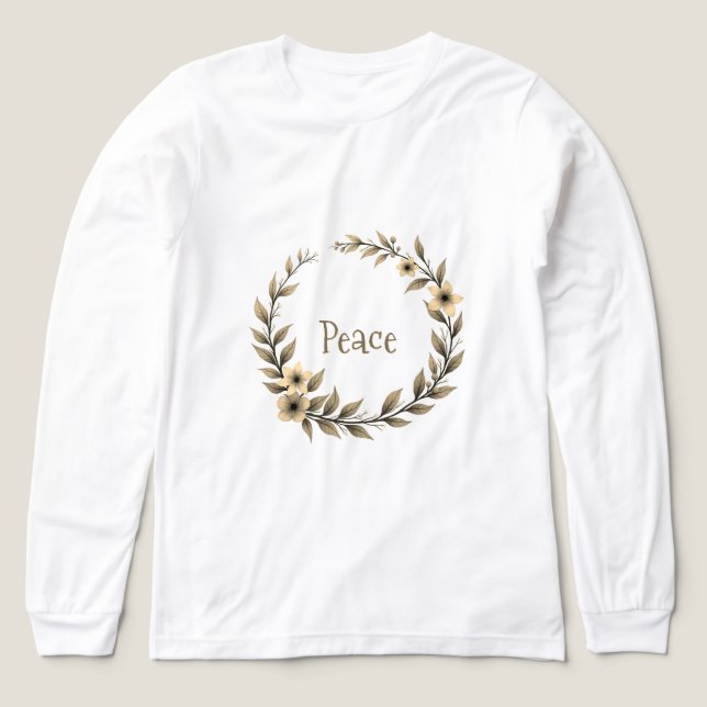 Floral Wreath Simple T Shirt (Design framsida)