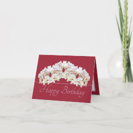 Floral Wreath White Orchids Chic Floral Birthday Kort