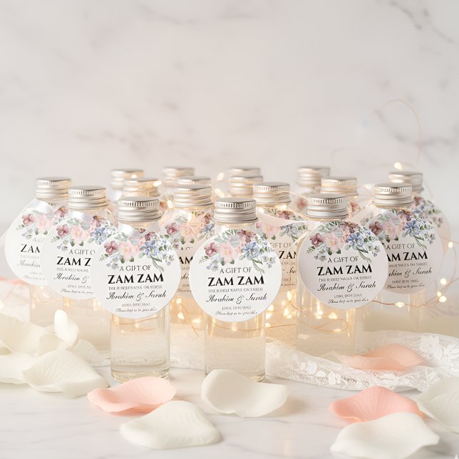 Floral zamzam water nikah muslim wedding favor gåvor etiketter (Skapare uppladdad)