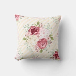 FLORALA Vintage ROSOR RÖDA KASTKUDDE Kudde