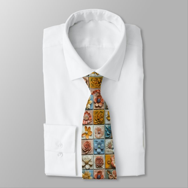 Florale 3D-Keramikfliesen 139/144 Krawatte Slips (Bunden)