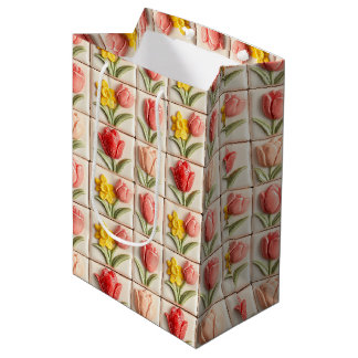 Florale 3D-Keramikfliesen 63/144 Mittlere Geschenk