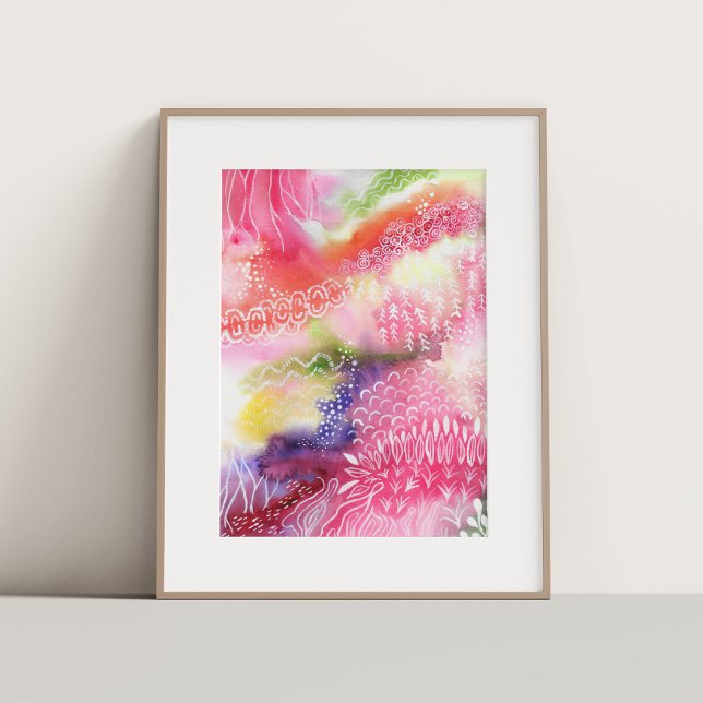 Florale Landschaft Aquarell Poster (Skapare uppladdad)