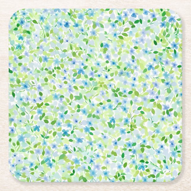 Florale Party in zarten  Pastelltönen Underlägg Papper Kvadrat (Framsidan)