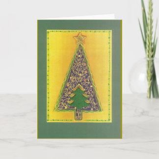 FLORALER WEIHNACHTSBAUM MIT GRÜNEM WEIHNACHTSBAUM HELGKORT