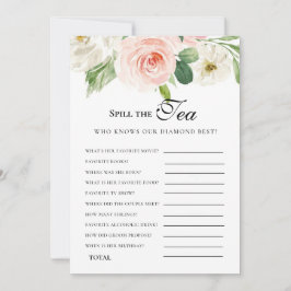 Florals rosa presupuesto Bridgerton Bridal Shower Inbjudningar