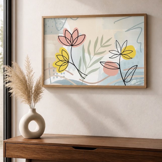 Floralt minimalistiskt abstrakt poster (Skapare uppladdad)