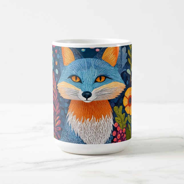 Floran Vibrant Fox Dot Art Amidst Lush Kaffemugg (Center)