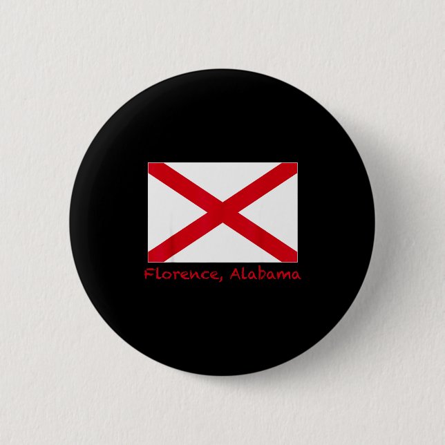 Florence Alabama Usa Statlig Flagga Souvenir Knapp (Framsida)