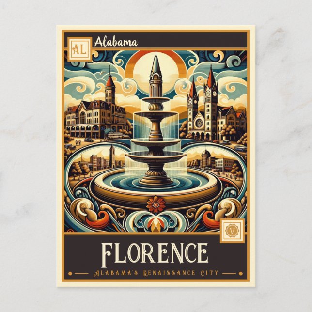 Florence, Alabama | VINTAGE Vykort (Framsida)