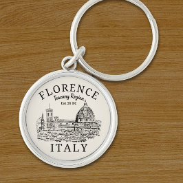 Florence and Tuscany’s Rustic Elegance Rund Silverfärgad Nyckelring
