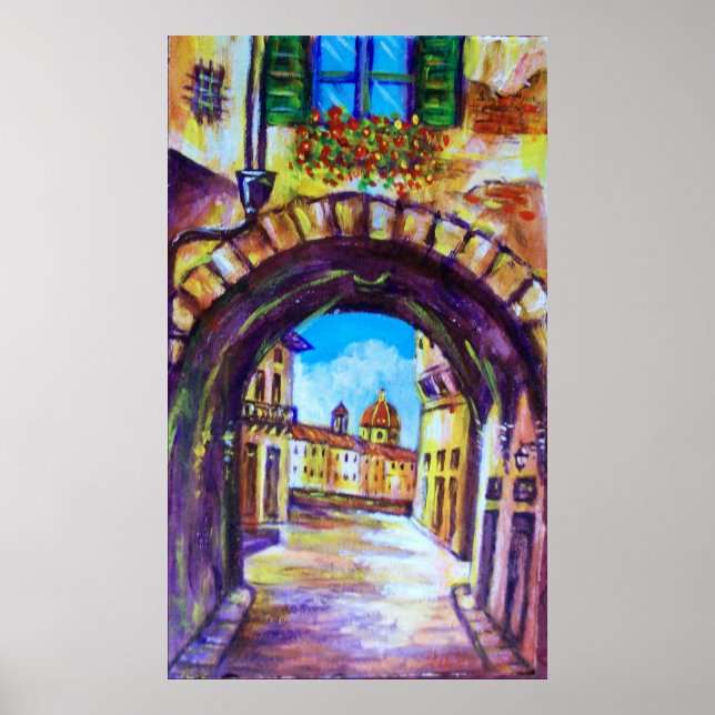 FLORENCE ANTIQUE ALLEY VISEW CHURCH CESTELLO POSTER (Framsidan)