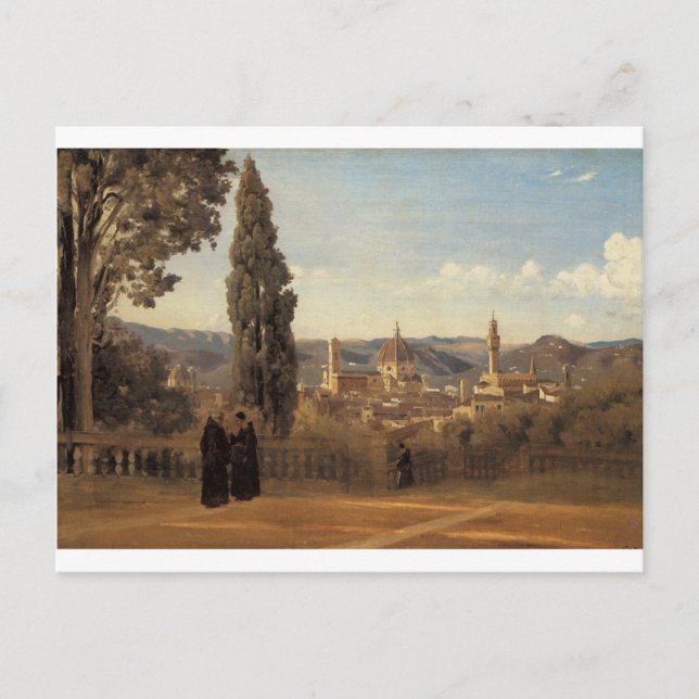 Florence, Boboli Gardens av Camille Corot Vykort (Framsida)