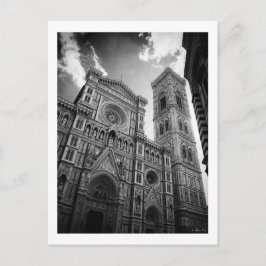 Florence Cathedral, Black & White Vykort