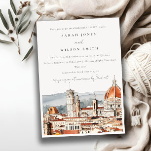 Florence Cathedral Italien Watercolor Förlovning Inbjudningar