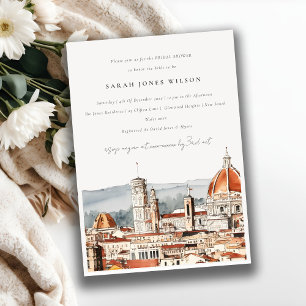 Florence Cathedral Italien Watercolor Möhippa Inbjudningar