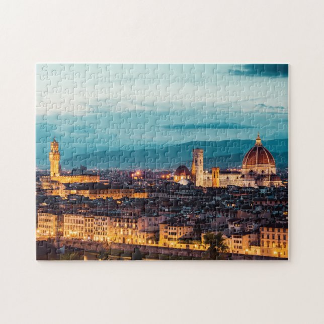 Florence Cathedral och Palazzo Vecchio, Florence Pussel (Horisontell)