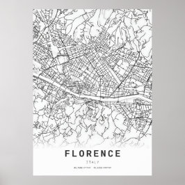 Florence City Cartography Karta Poster