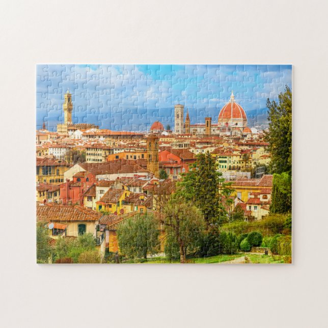 Florence City Skyline Tuscany Italien Pussel (Horisontell)