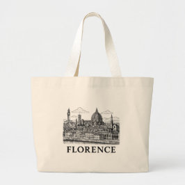 Florence Cityscape - Duomo Cathedral Line Art Jumbo Tygkasse