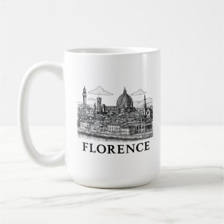 Florence Cityscape - Duomo Cathedral Line Art Kaffemugg