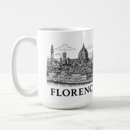 Florence Cityscape - Duomo Cathedral Line Art Kaffemugg