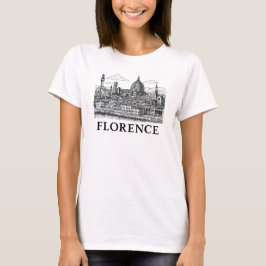 Florence Cityscape - Duomo Cathedral Line Art T Shirt