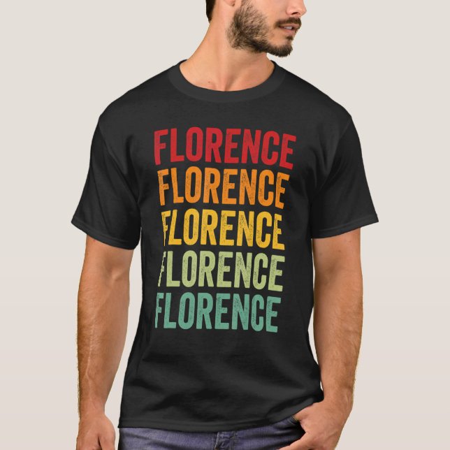 Florence County Wisconsin Rainbow Text Design T Shirt (Framsida)